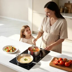 VEVOR Electric Cooktop 12inch 2 Burners Portable Stove Top 1800W 120V, Ceramic Countertop/Built-in Radiant Electric Stove, with 9 Power Levels, Timer, Child Lock, Over-Heat Guard, Touch Control
