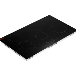 VEVOR Electric Cooktop, 24 inch 2 Burners Built-in Electric Stove Top, 1800W Ceramic Top Radiant Cooktop with Glass Panel, Touch Control, Timer, Child Lock, 9 Heat Level, Residual Heat Indicator, 120V