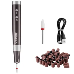 VEVOR Electric Cordless Nail Drill, 30,000RPM Variable-Speed Rechargeable Nail E File Machine, Portable Manicure Pedicure Polisher with 50PCS Sanding Bands for Dead Skin Removal, Nail Surface Smooth