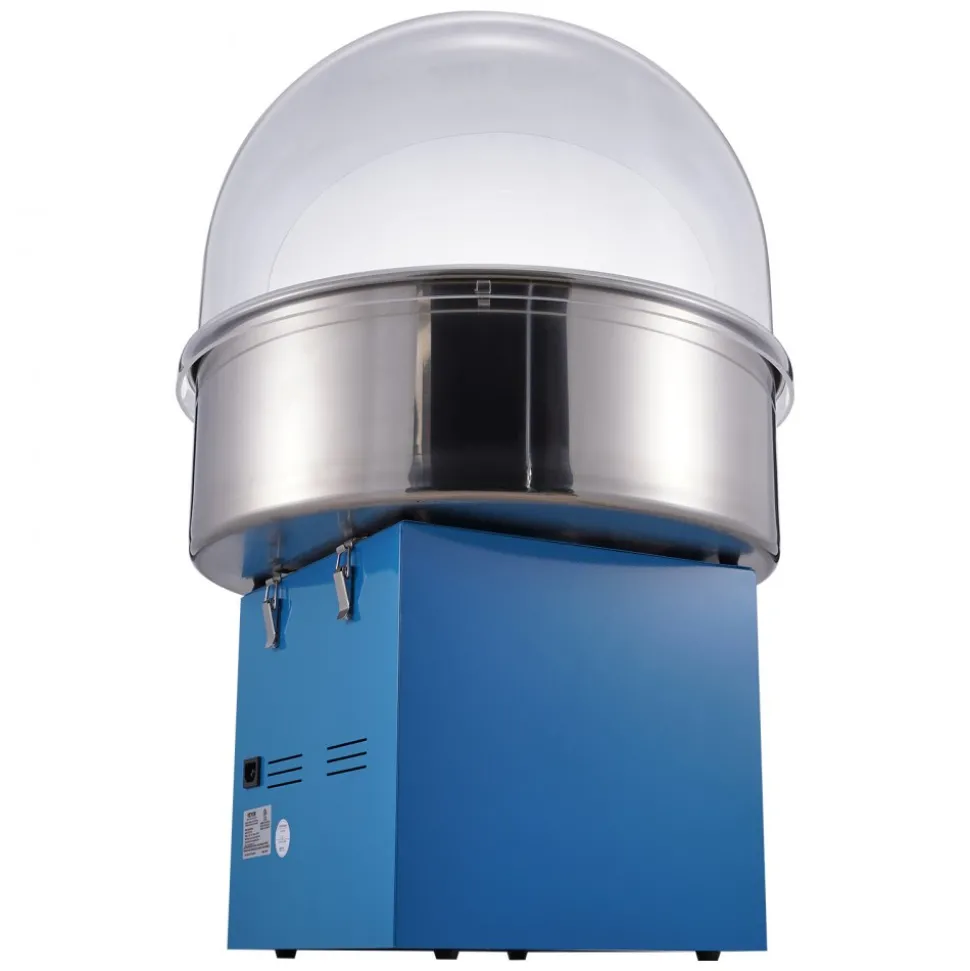 VEVOR Electric Cotton Candy Machine, 1000W Candy Floss Maker, Commercial Cotton Candy Machine with Cover, Stainless Steel Bowl, Sugar Scoop, Drawer, Perfect for Home Kids Birthday, Family Party, Blue