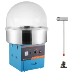 VEVOR Electric Cotton Candy Machine, 1000W Candy Floss Maker, Commercial Cotton Candy Machine with Cover, Stainless Steel Bowl, Sugar Scoop, Drawer, Perfect for Home Kids Birthday, Family Party, Blue