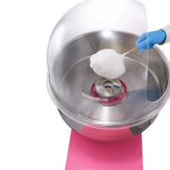 VEVOR Electric Cotton Candy Machine Cart with Bubble Cover Shield, 1000W Commercial Floss Maker with Stainless Steel Bowl, Sugar Scoop and Drawer, Perfect for Home, Kids Birthday, Family Party, Pink
