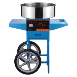 VEVOR Electric Cotton Candy Machine with Cart, 1000W Commercial Candy Floss Maker with Stainless Steel Bowl, Sugar Scoop and Drawer, Perfect for Home, Kids Birthday, Family Party, Blue