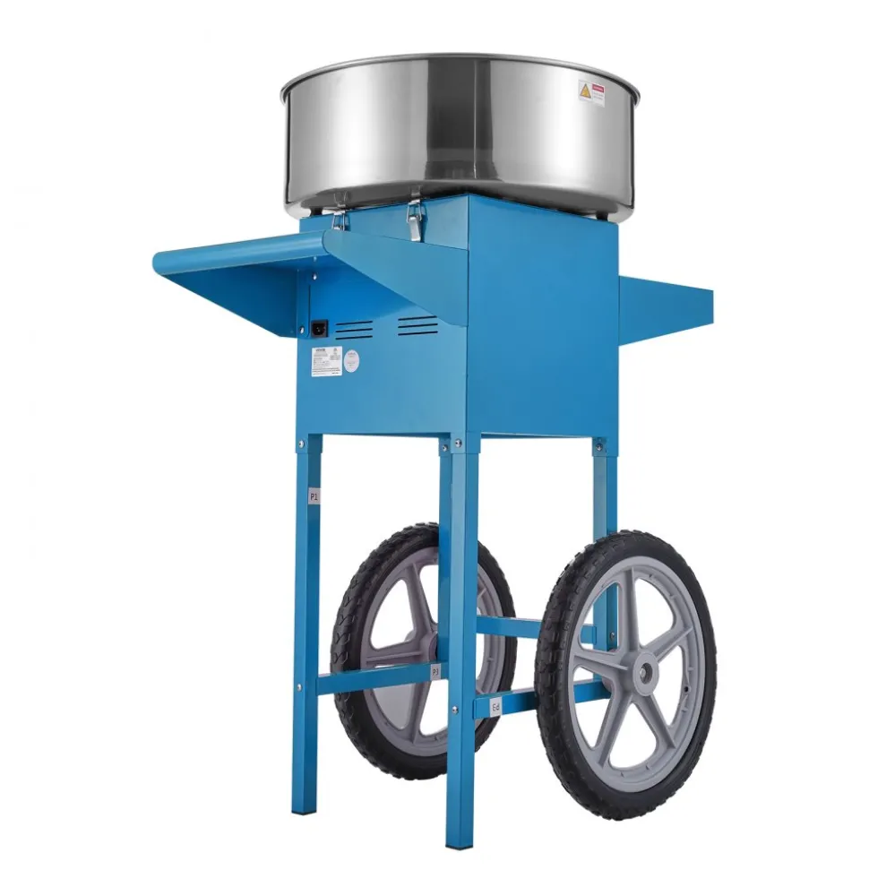 VEVOR Electric Cotton Candy Machine with Cart, 1000W Commercial Candy Floss Maker with Stainless Steel Bowl, Sugar Scoop and Drawer, Perfect for Home, Kids Birthday, Family Party, Blue