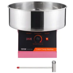 VEVOR Electric Cotton Candy Machine, 1000W Candy Floss Maker, Commercial Cotton Candy Machine with Stainless Steel Bowl, and Sugar Scoop, Perfect for Home Kids Birthday, Family Party (Pink)
