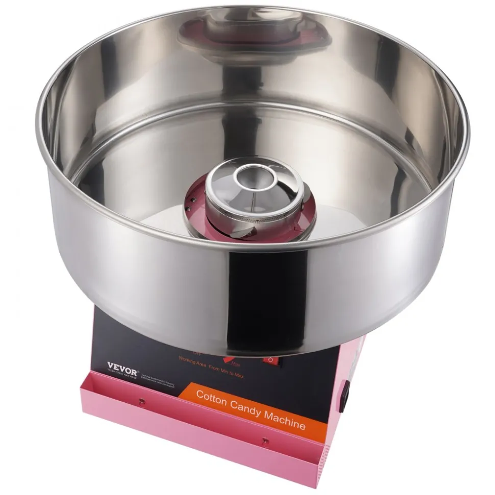 VEVOR Electric Cotton Candy Machine, 1000W Candy Floss Maker, Commercial Cotton Candy Machine with Stainless Steel Bowl, and Sugar Scoop, Perfect for Home Kids Birthday, Family Party (Pink)