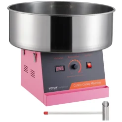 VEVOR Electric Cotton Candy Machine, 1000W Candy Floss Maker, Commercial Cotton Candy Machine with Stainless Steel Bowl, and Sugar Scoop, Perfect for Home Kids Birthday, Family Party (Pink)