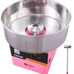 VEVOR Electric Cotton Candy Machine, 1000W Candy Floss Maker, Commercial Cotton Candy Machine with Stainless Steel Bowl, Sugar Scoop, and Drawer, Perfect for Home Kids Birthday, Family Party Pink