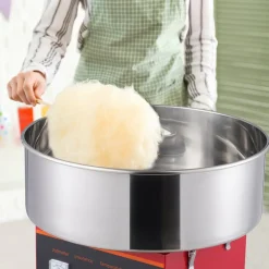VEVOR Electric Cotton Candy Machine, 1000W Candy Floss Maker, Commercial Cotton Candy Machine with Stainless Steel Bowl, Sugar Scoop, and Drawer, Perfect for Home Kids Birthday, Family Party, Red