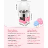 VEVOR Electric Cotton Candy Machine, 1000W Electric Floss Maker With Cover, Commercial Cotton Candy Machine w/Stainless Steel Bowl & Sugar Scoop, Ideal for Home, Carnival, Birthday, Family Party, Pink