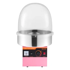 VEVOR Electric Cotton Candy Machine, 1000W Electric Floss Maker With Cover, Commercial Cotton Candy Machine w/Stainless Steel Bowl & Sugar Scoop, Ideal for Home, Carnival, Birthday, Family Party, Pink