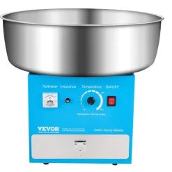 VEVOR Electric Cotton Candy Machine, 1000W Commercial Candy Floss Maker with 20.5 in Stainless Steel Bowl, Sugar Scoop, and Drawer, Easy Home Use, Perfect for Kids Birthday, Family Party, Blue