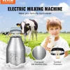 VEVOR Electric Cow Milking Machine, 6.6 Gal / 25 L 304 Stainless Steel Bucket, Automatic Pulsation Vacuum Milker, Portable Milker with Food-grade Silicone Cups and Tubes, Adjustable Pressure