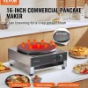 VEVOR Electric Crepe Maker, 16-Inch Commercial Crepe Machine, 1700W Flat Plate Crepe Griddle, Nonstick Stainless Steel Pancake Making Machine, Desktop Circular Cereals Pancake Stove with Temp Control