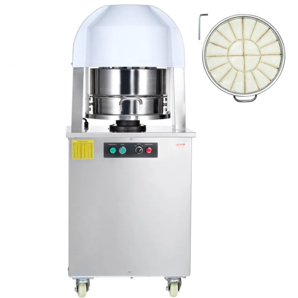 VEVOR Electric Dough Divider, 20PCS Automatic Dough Dividing Cutting Machine, 2.12oz - 9.17oz Equal Dough Cutter with Pure Copper Motor and 304 Stainless Steel Tray, for Bakery, Restaurant