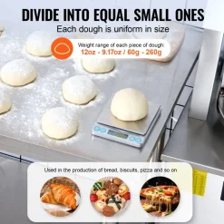 VEVOR Electric Dough Divider, 20PCS Automatic Dough Dividing Cutting Machine, 2.12oz - 9.17oz Equal Dough Cutter with Pure Copper Motor and 304 Stainless Steel Tray, for Bakery, Restaurant