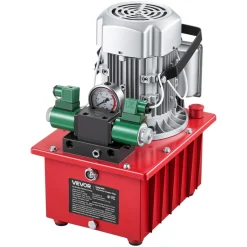 VEVOR Electric Driven Hydraulic Pump, 750W 10,000 PSI, 120V Double Acting Hydraulic Pump Power Pack Unit, Solenoid Valve with Pedal Switch, 2.1 Gal / 8L, for Punching, Bending, Double Acting Cylinders