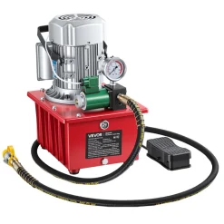 VEVOR Electric Driven Hydraulic Pump, 750W 10,000 PSI, 120V Single Acting Hydraulic Pump Power Pack Unit, Solenoid Valve with Pedal Switch, 2.1 Gal / 8L, for Punching, Bending, Single Acting Cylinders