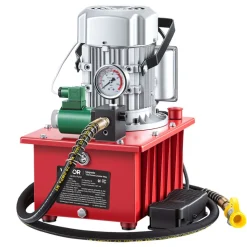 VEVOR Electric Driven Hydraulic Pump, 750W 10,000 PSI, 120V Single Acting Hydraulic Pump Power Pack Unit, Solenoid Valve with Pedal Switch, 2.1 Gal / 8L, for Punching, Bending, Single Acting Cylinders