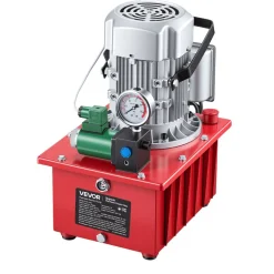 VEVOR Electric Driven Hydraulic Pump, 750W 10,000 PSI, 120V Single Acting Hydraulic Pump Power Pack Unit, Solenoid Valve with Pedal Switch, 2.1 Gal / 8L, for Punching, Bending, Single Acting Cylinders
