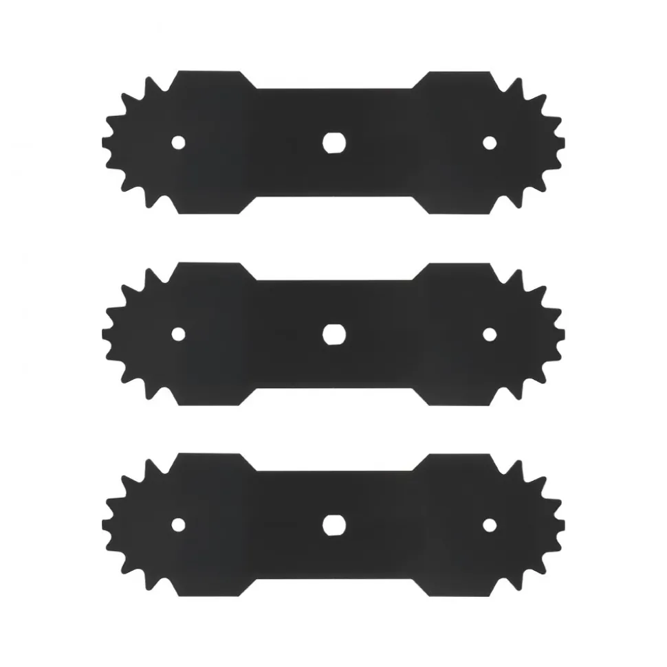 VEVOR Electric Edger Blades, 8.8-inch Length, 3-Pack Replacement Blades, 65Mn High-Carbon Steel with Electrophoretic Coating, Multi-Serrated Sharp Edge, Compatible with the VEVOR ASYTM01230 Edger