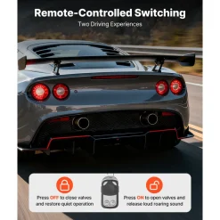 VEVOR Electric Exhaust Cutout, 2.5 Inch 2PCS Universal Stainless Steel Exhaust Valve Kit with One Controller Remote Kit, Cut Out Valve, Y Pipe, Remote Control, Fits Trucks, Sedans, Sports Cars, SUVs