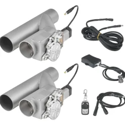 VEVOR Electric Exhaust Cutout, 2.5 Inch 2PCS Universal Stainless Steel Exhaust Valve Kit with One Controller Remote Kit, Cut Out Valve, Y Pipe, Remote Control, Fits Trucks, Sedans, Sports Cars, SUVs