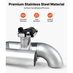 VEVOR Electric Exhaust Cutout, 2.5 Inch Universal Stainless Steel Exhaust Valve Kit with One Controller Remote Kit, Cut Out Valve, Y Pipe, Remote Control & Box, Fits Trucks, Sedans, Sports Cars, SUVs