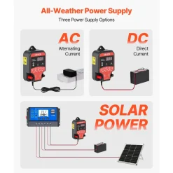 VEVOR Electric Fence Charger, 10kV 3J, AC DC Electric Fence Energizer with LED Indicator, 1.86 Miles Range, Powerful Plug-in Fences Charger, Prevents Wild Animals Intrusion for Livestock Poultry