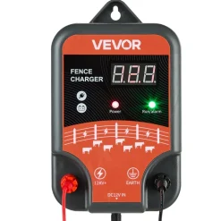 VEVOR Electric Fence Charger, 10kV 3J, AC DC Electric Fence Energizer with LED Indicator, 1.86 Miles Range, Powerful Plug-in Fences Charger, Prevents Wild Animals Intrusion for Livestock Poultry