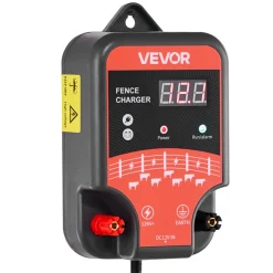 VEVOR Electric Fence Charger, 10kV 3J, AC DC Electric Fence Energizer with LED Indicator, 1.86 Miles Range, Powerful Plug-in Fences Charger, Prevents Wild Animals Intrusion for Livestock Poultry