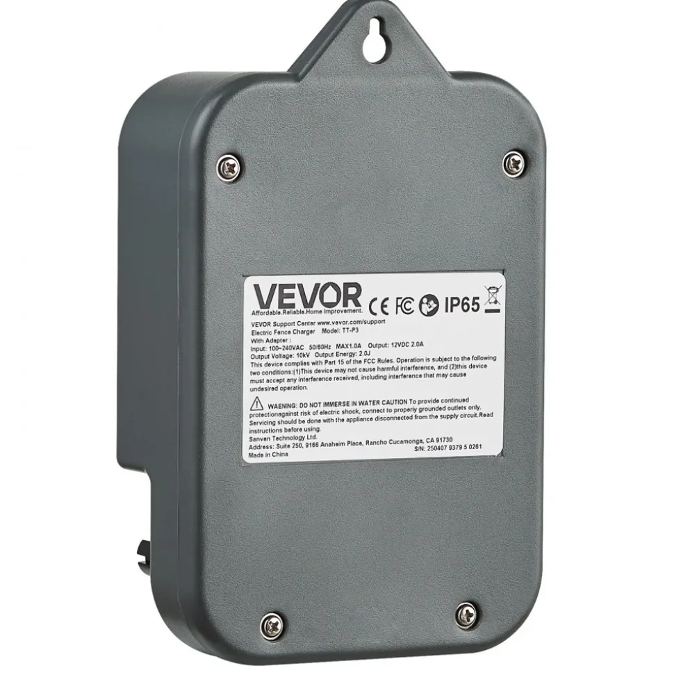 VEVOR Electric Fence Charger, 10kV 2J, AC DC Electric Fence Energizer with LED Indicator, 1.86 Miles Range, Powerful Plug-in Fences Charger, Prevents Wild Animals Intrusion for Livestock Poultry