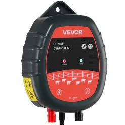 VEVOR Electric Fence Charger, 10kV 1J, AC DC Electric Fence Energizer with LED Indicator, 1.86 Miles Range, Powerful Plug-in Fences Charger, Prevents Wild Animals Intrusion for Livestock Poultry
