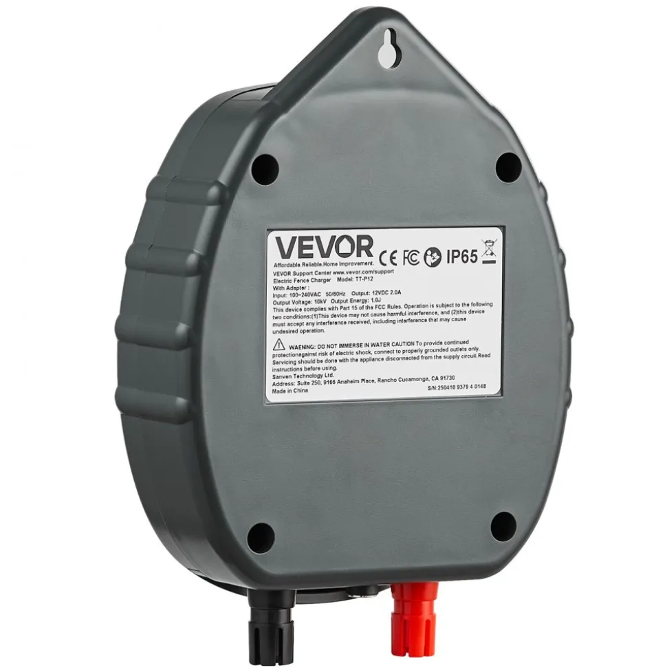VEVOR Electric Fence Charger, 10kV 1J, AC DC Electric Fence Energizer with LED Indicator, 1.86 Miles Range, Powerful Plug-in Fences Charger, Prevents Wild Animals Intrusion for Livestock Poultry
