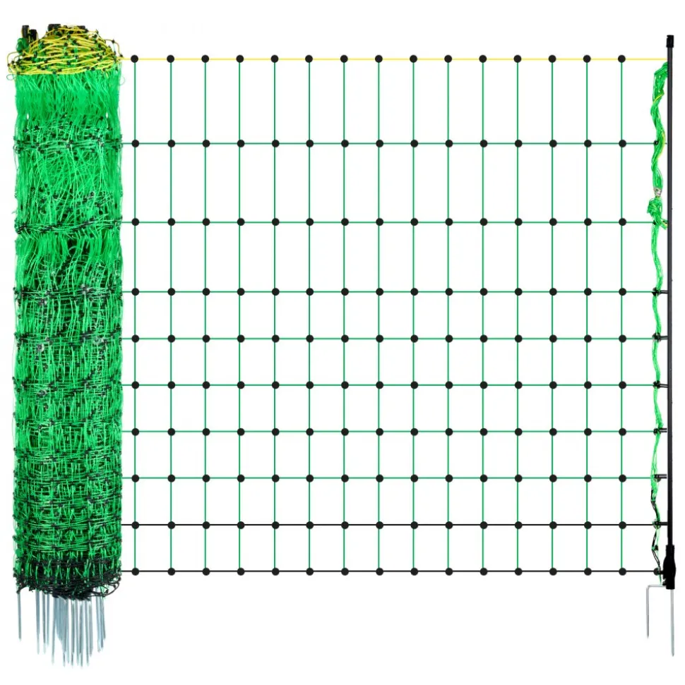 VEVOR Electric Fence Netting, 35" H x 164' L, PE Net Fencing with Posts & Double-Spiked Stakes, Utility Portable Mesh for Goats, Sheep, Lambs, Deer, Hogs, Dogs, Used in Backyards, Farms, and Ranches