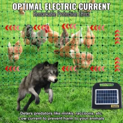 VEVOR Electric Fence Netting, 48" H x 168' L, PE Net Fencing Kit with Posts & Double-Spiked Stakes, Utility Portable Mesh for Chickens, Ducks, Geese, Rabbits, Used in Backyards, Farms, and Ranches