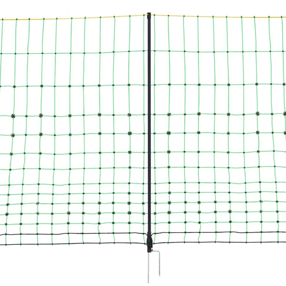 VEVOR Electric Fence Netting, 48" H x 100' L, PE Net Fencing Kit with Posts & Double-Spiked Stakes, Utility Portable Mesh for Chickens, Ducks, Geese, Rabbits, Used in Backyards, Farms, and Ranches