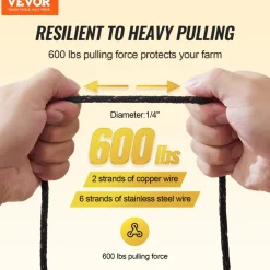 VEVOR Electric Fence Wire, 1000Ft 305M Portable Polywire, 1/4