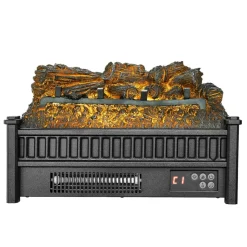 VEVOR Electric Fireplace Log, 20 inch Fireplace Insert Log Heater, with Remote Controller, 5 Adjustable Flame Brightness, 24H Timer, Overheat Protection, Thermostat, for Home and Office Decor Black