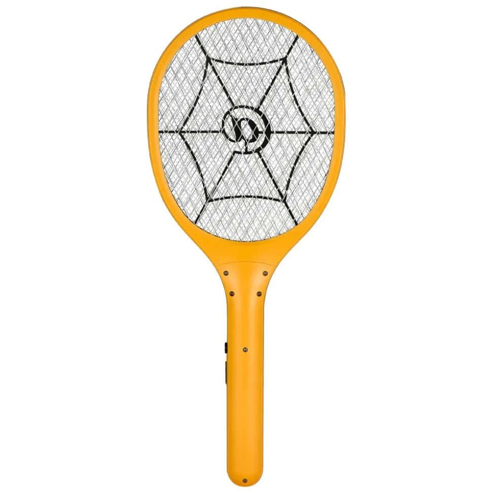 VEVOR Electric Fly Swatter, Zapper Racket with 3 Layers Mesh, Powerful Fly Killer Indoor & Outdoor with 500mAh Battery Rechargeable for Home, Bedroom, Kitchen and Patio, Yellow & Black