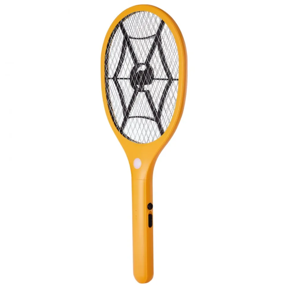 VEVOR Electric Fly Swatter, Zapper Racket with 3 Layers Mesh, Powerful Fly Killer Indoor & Outdoor with 500mAh Battery Rechargeable for Home, Bedroom, Kitchen and Patio, Yellow & Black