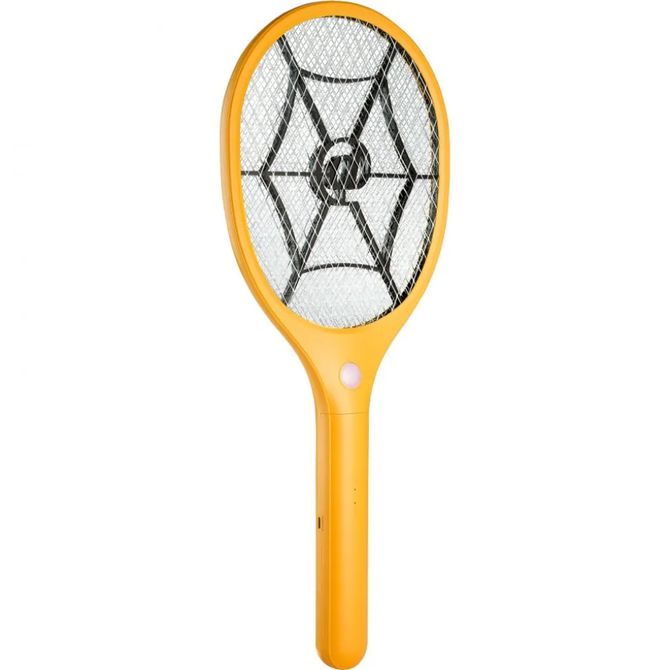 VEVOR Electric Fly Swatter, Zapper Racket with 3 Layers Mesh, Powerful Fly Killer Indoor & Outdoor with 500mAh Battery Rechargeable for Home, Bedroom, Kitchen and Patio, Yellow & Black