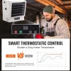 VEVOR Electric Garage Heater, 5000-Watt (2500/5000W) Ceiling Mounted Shop Heater, 2 Settings & Overheat Protection & Low Noise Cross-flow, Commercial for Indoor Workshop  Warehouse,240V White