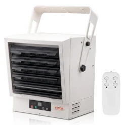 VEVOR Electric Garage Heater, 5000-Watt (2500/5000W) Ceiling Mounted Shop Heater, 2 Settings & Overheat Protection & Low Noise Cross-flow, Commercial for Indoor Workshop  Warehouse,240V White