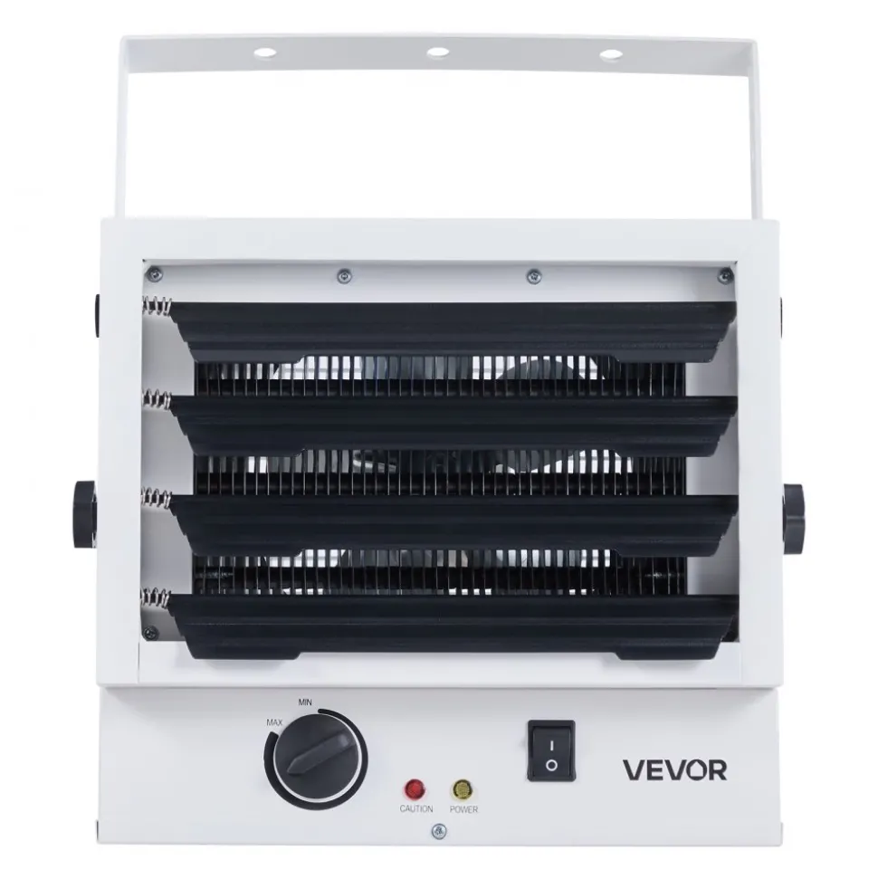 VEVOR Electric Garage Heater, 5000-Watt Wall/Ceiling Mounted Shop Heater for 2 Cars, Overheat Protection & 3 Adjustable Angles, Heavy Duty Commercial for Indoor Workshop Warehouse,240V White