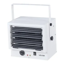 VEVOR Electric Garage Heater, 5000-Watt Wall/Ceiling Mounted Shop Heater for 2 Cars, Overheat Protection & 3 Adjustable Angles, Heavy Duty Commercial for Indoor Workshop Warehouse,240V White