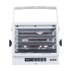 VEVOR Electric Garage Heater, 8500-Watt with Remote Control & 10 Hour Timer & Overheat Protection Wall/Ceiling Mounted Shop Heater, Commercial Fan-forced for Indoor Workshop Warehouse,240V White