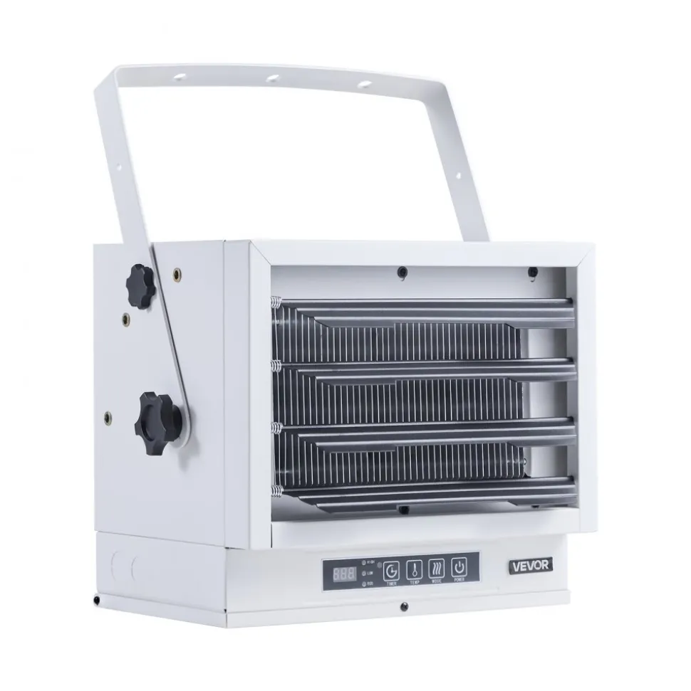 VEVOR Electric Garage Heater, 8500-Watt with Remote Control & 10 Hour Timer & Overheat Protection Wall/Ceiling Mounted Shop Heater, Commercial Fan-forced for Indoor Workshop Warehouse,240V White