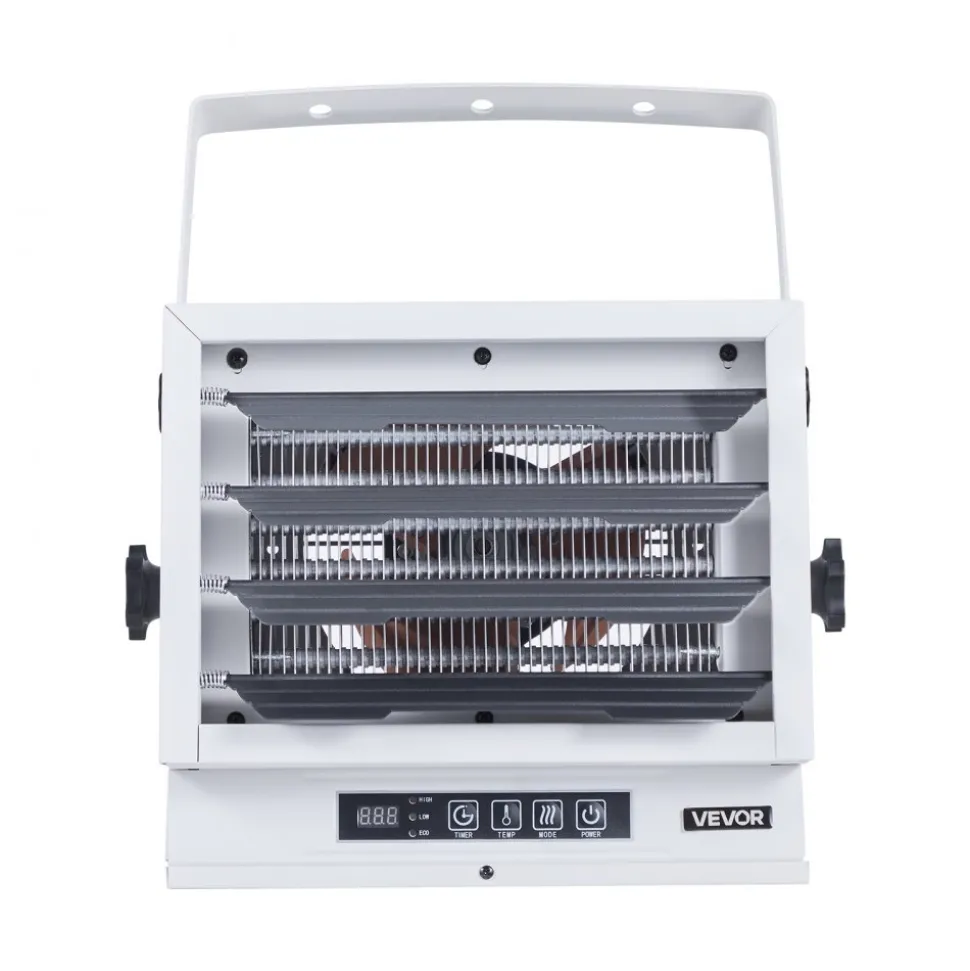 VEVOR Electric Garage Heater, 8500-Watt with Remote Control & 10 Hour Timer & Overheat Protection Wall/Ceiling Mounted Shop Heater, Commercial Fan-forced for Indoor Workshop Warehouse,240V White