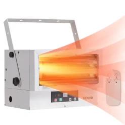 VEVOR Electric Garage Heater, 5000-Watt (2500/5000W) Ceiling Mounted Shop Heater, With Remote Control & Overheat Protection & Low Noise Cross-flow, Commercial for Indoor Workshop Warehouse,240V White